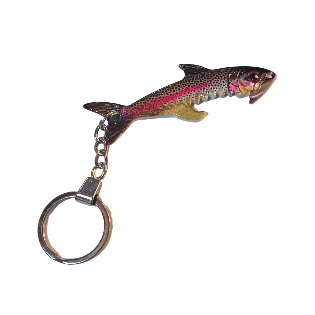 Rainbow Trout Bottle Opener Keychain