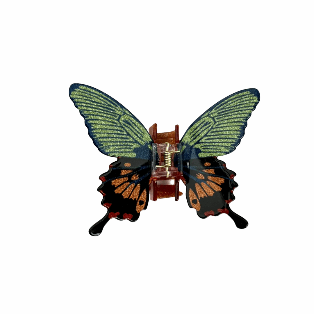 Blue Glitter Butterfly Claw Clip