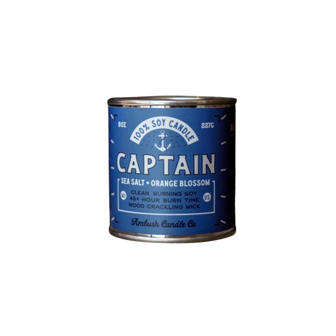 Captain - Sea Salt and Orange Blossom Wood Wick Candle