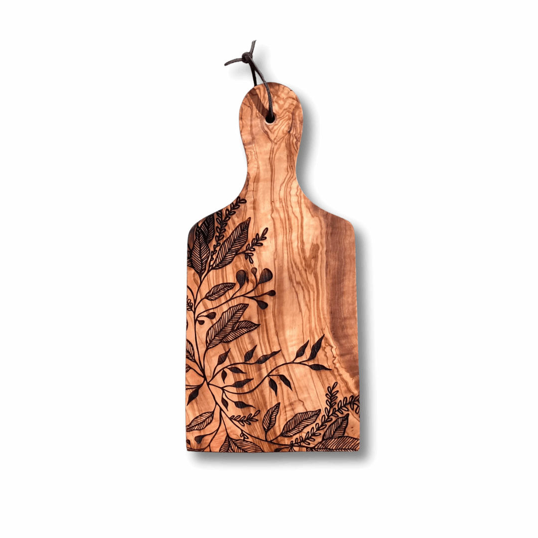 Engraved Cheese Board - Elegant Botanicals