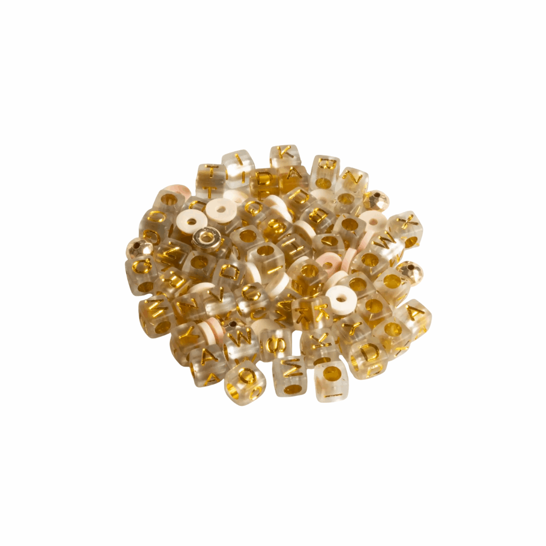 Bead Kit with Gold Bowtie Charm and Heishi Beads