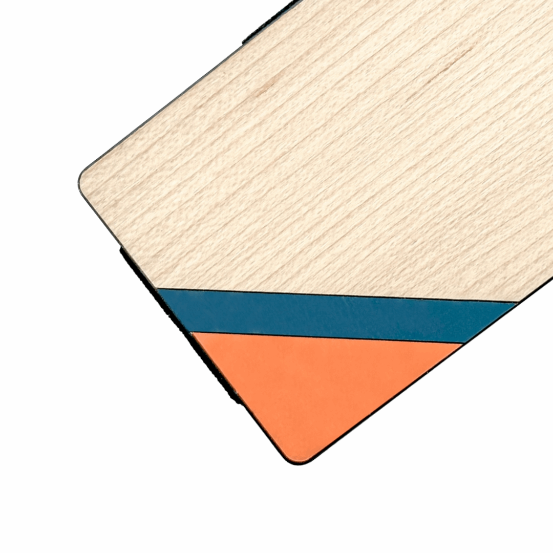 Corner Slice Wood Wallet - Orange