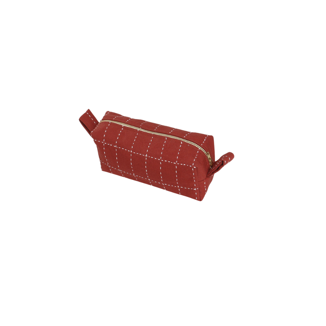 Anchal Small Grid Stitch Toiletry Bag