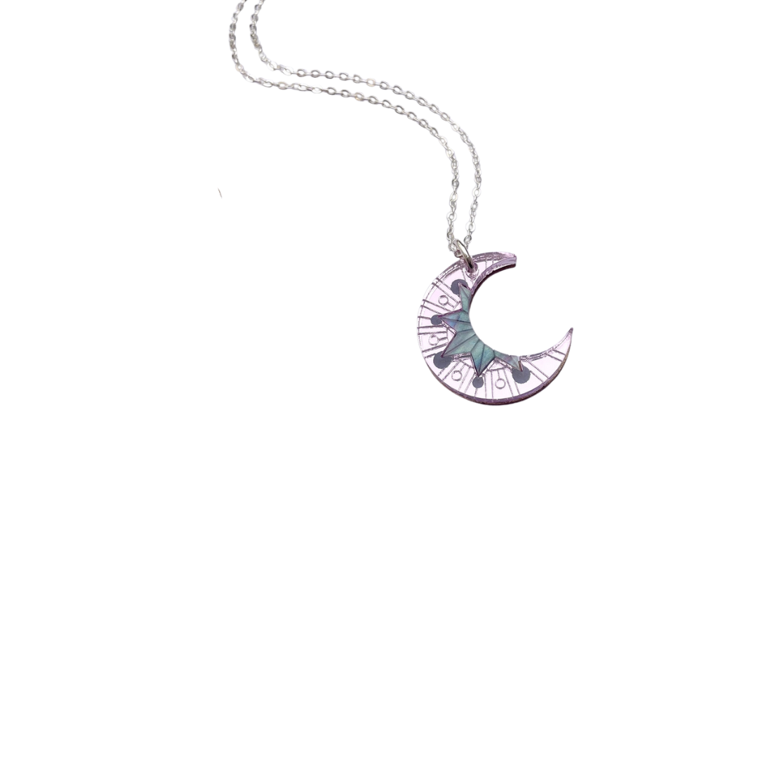 Lilac Aurora Moon Necklace