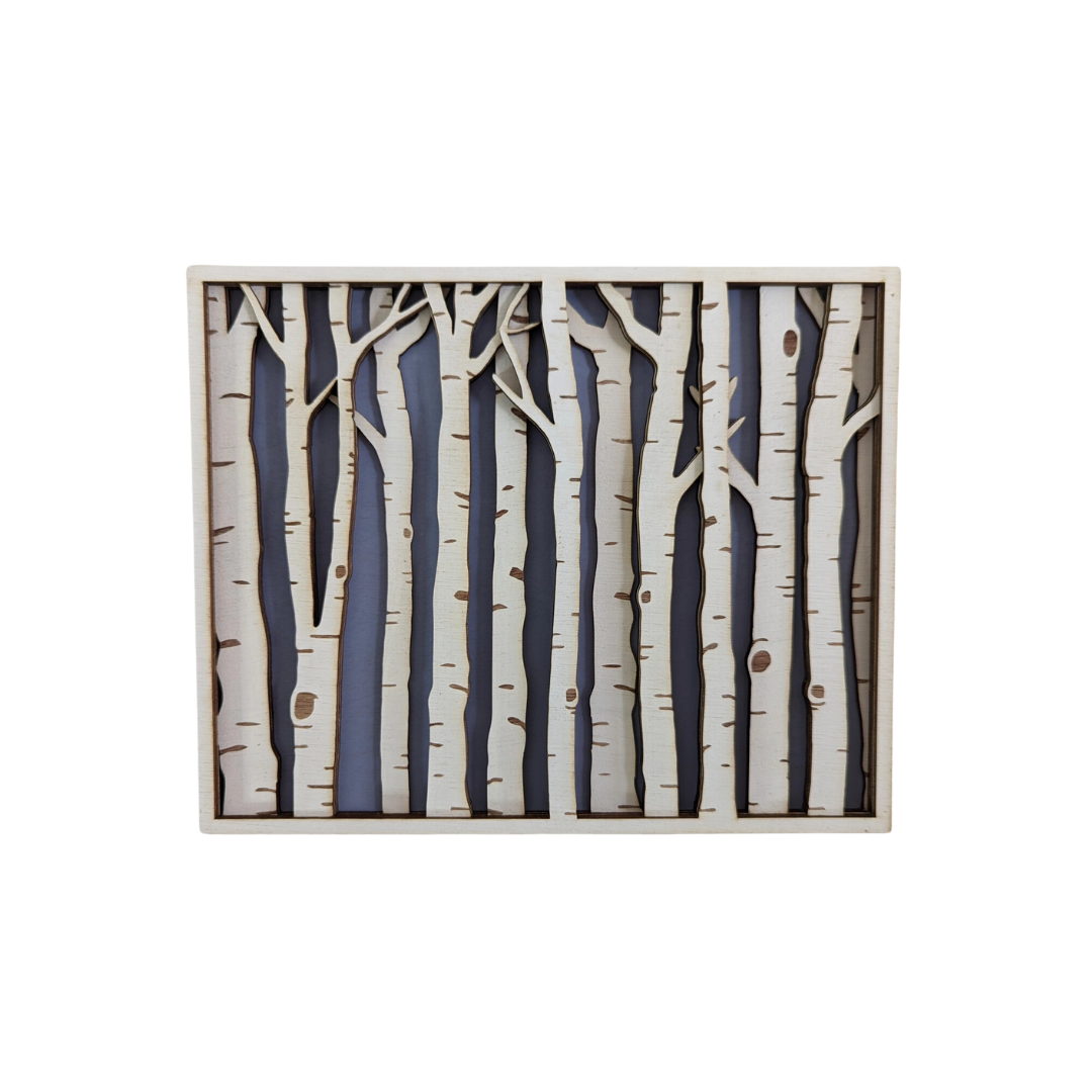 Layered Birch Wall Art