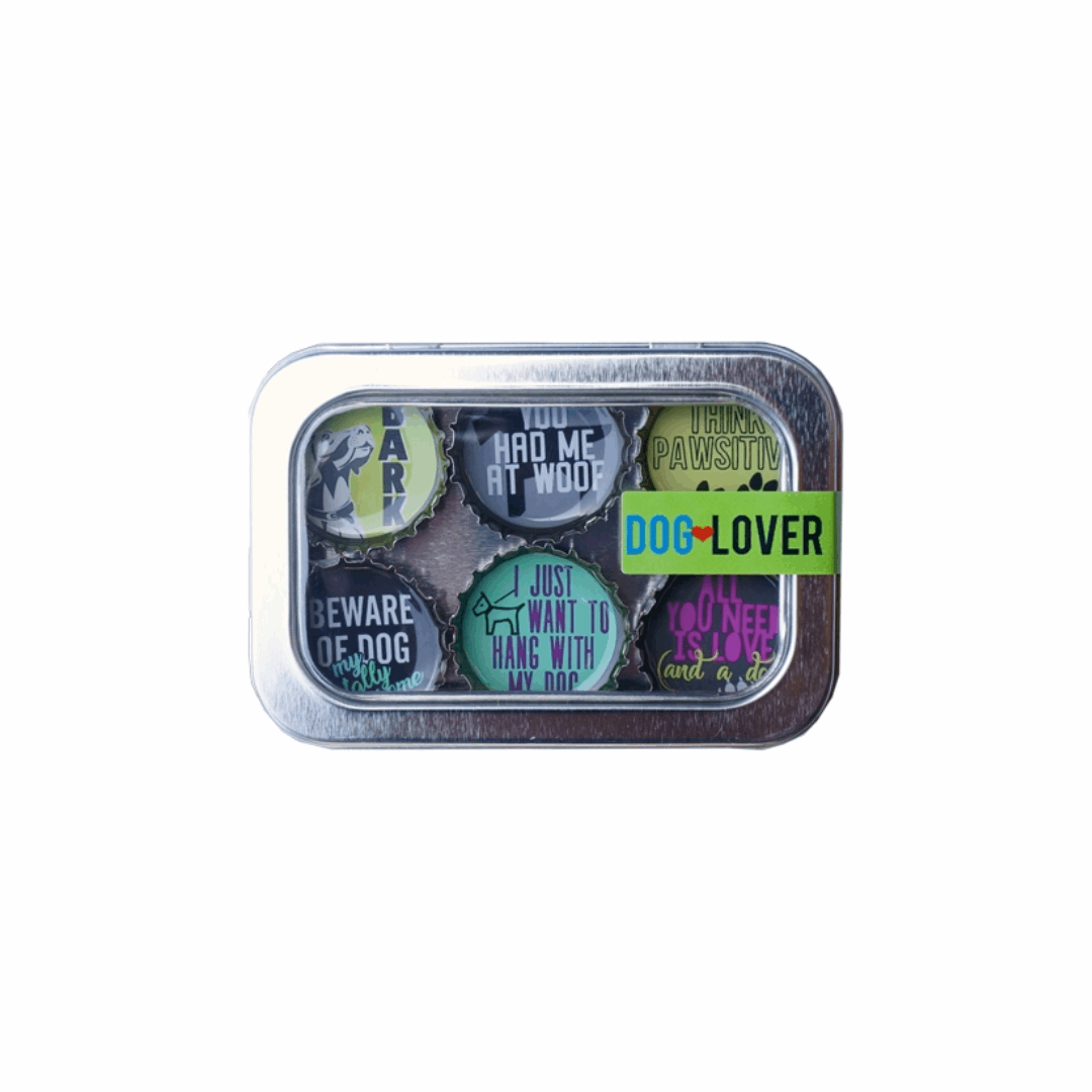 Dog Lover Bottle Cap Magnet Set