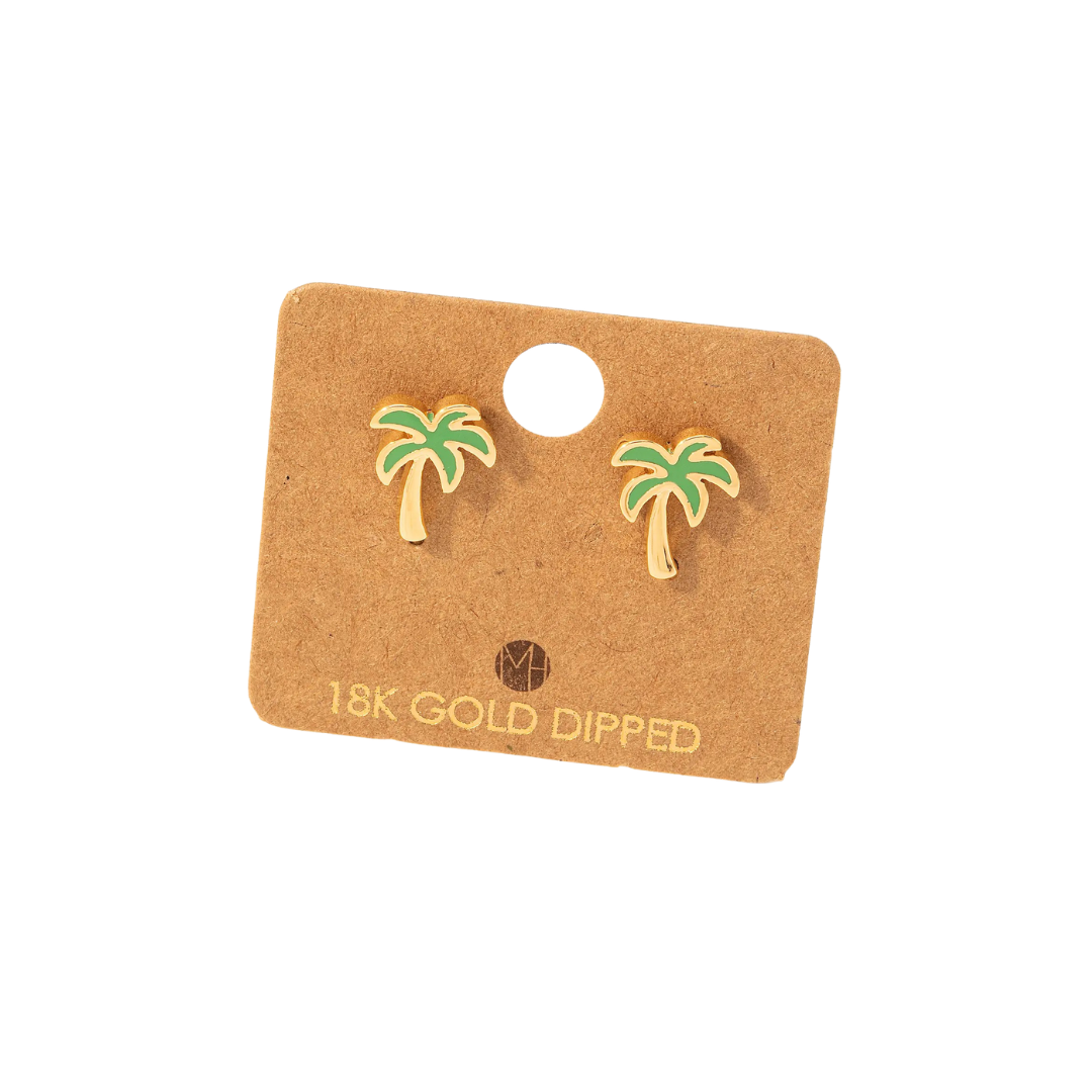 Palm Tree Stud Earrings