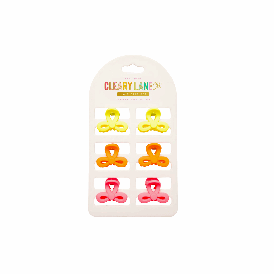 Mini Hair Clip Set - Pink & Yellow
