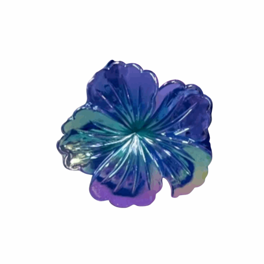 Blue Hibiscus Flower Claw Clip