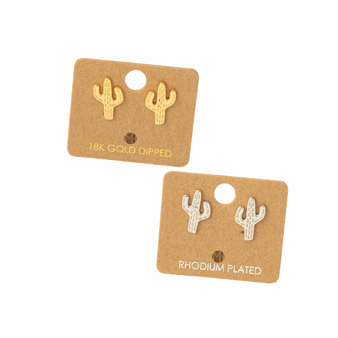Mini Cactus Stud Earrings