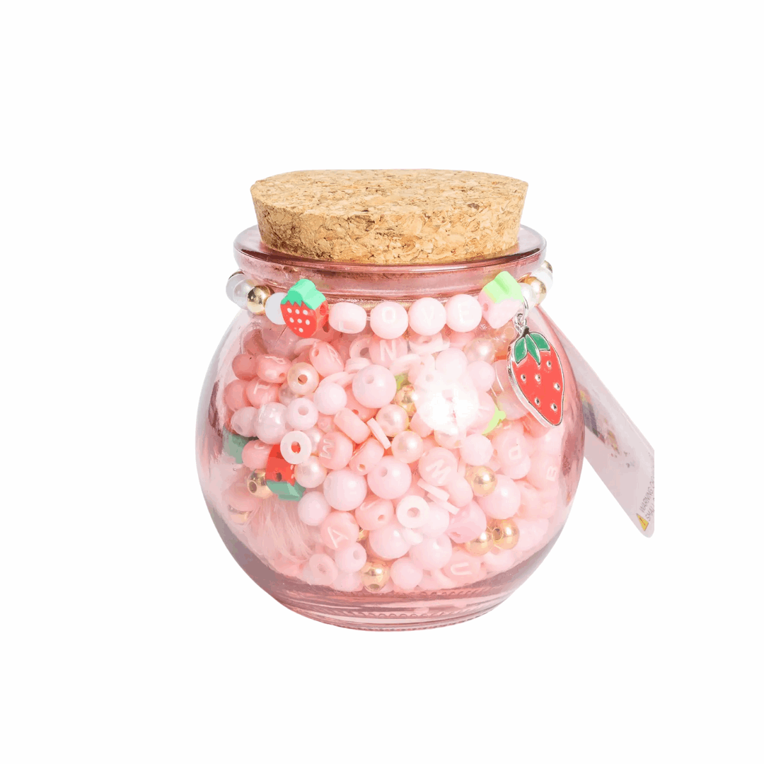 Short & Sweet Pink Letter and Red Strawberry Charm Bead Kit