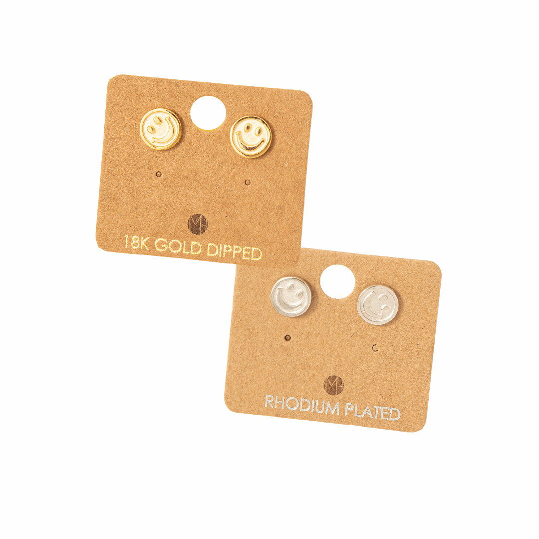 Mini Smiley Face Stud Earrings