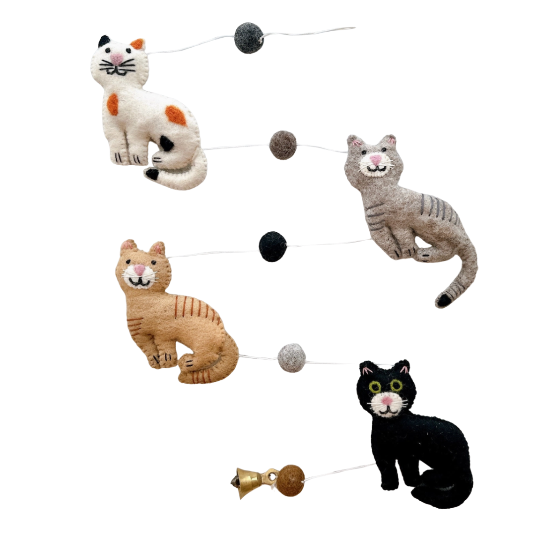 Felted Cat Garland