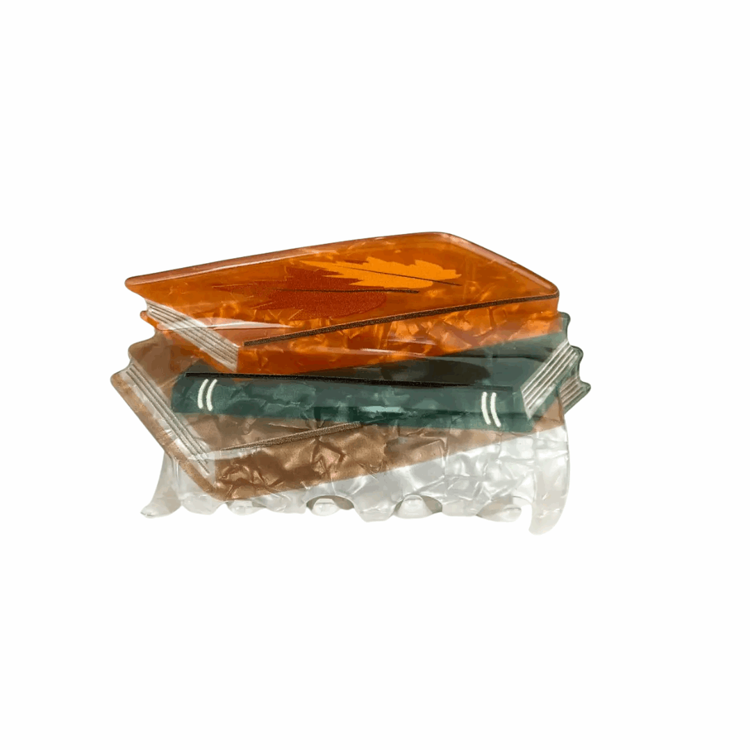 Stack of Books Claw Clip