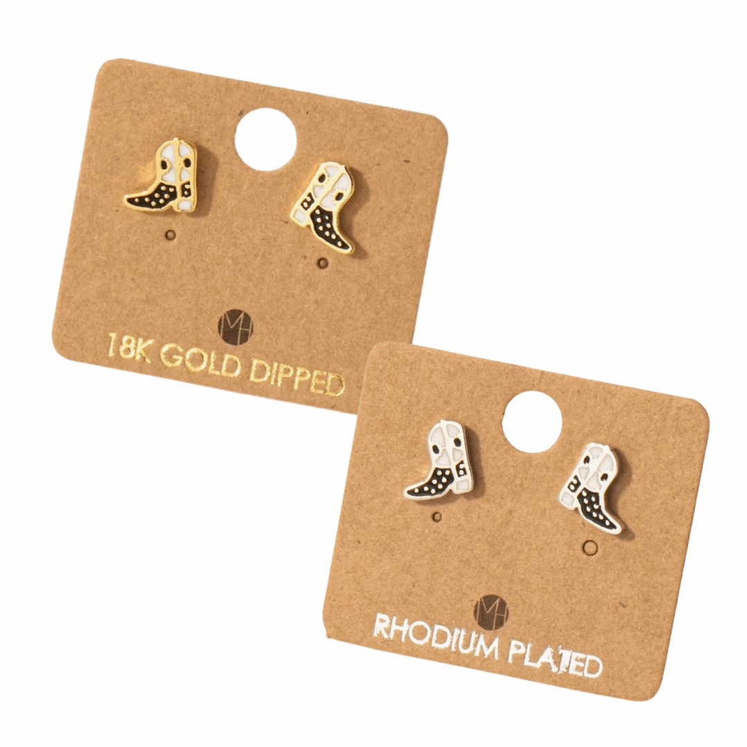 Mini Cowboy Boot Stud Earrings