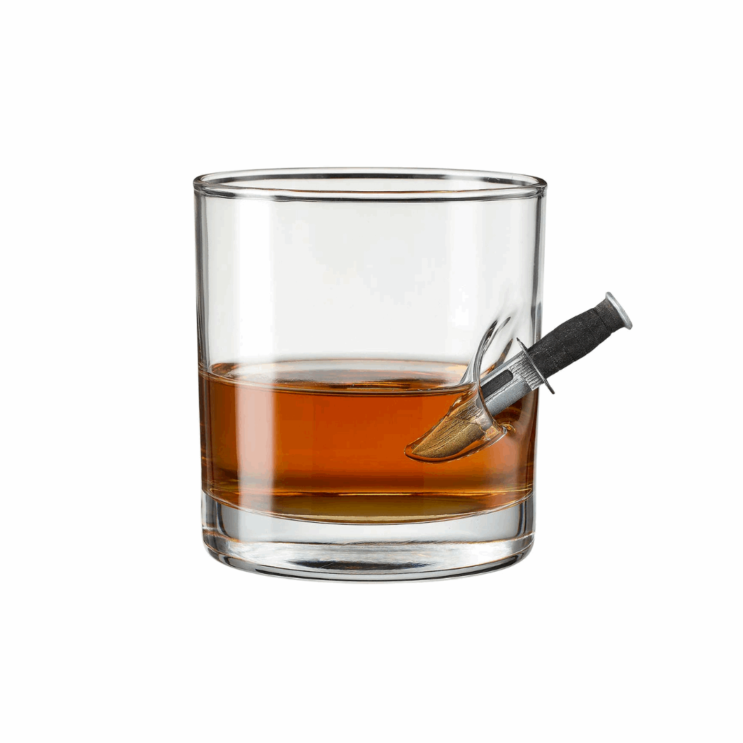 BenShot Combat Knife Rocks Glass