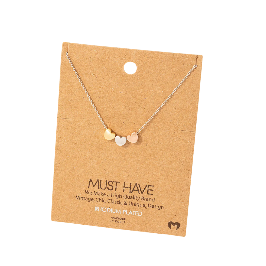 Mini Heart Trio Necklace