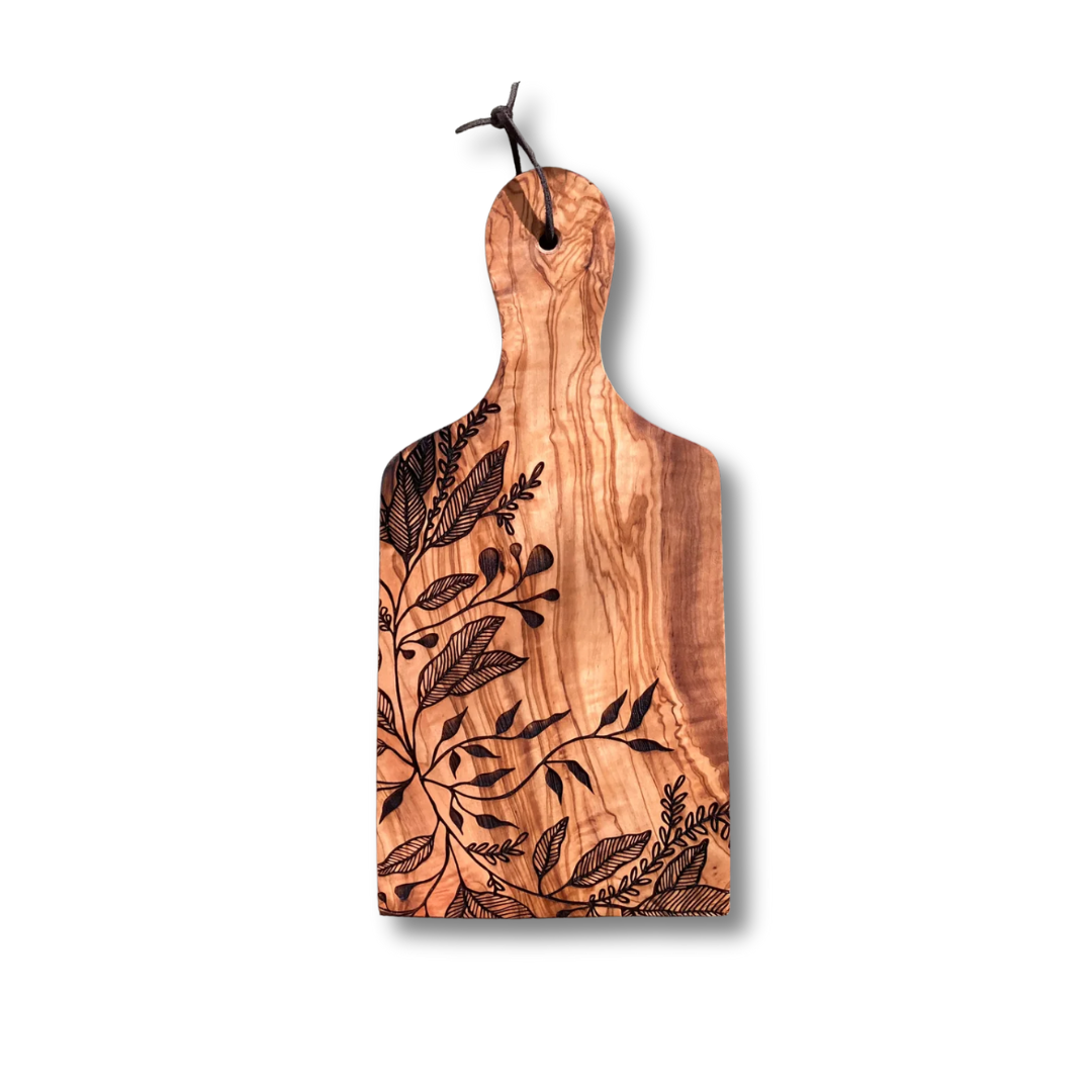 Engraved Cheese Board - Elegant Botanicals