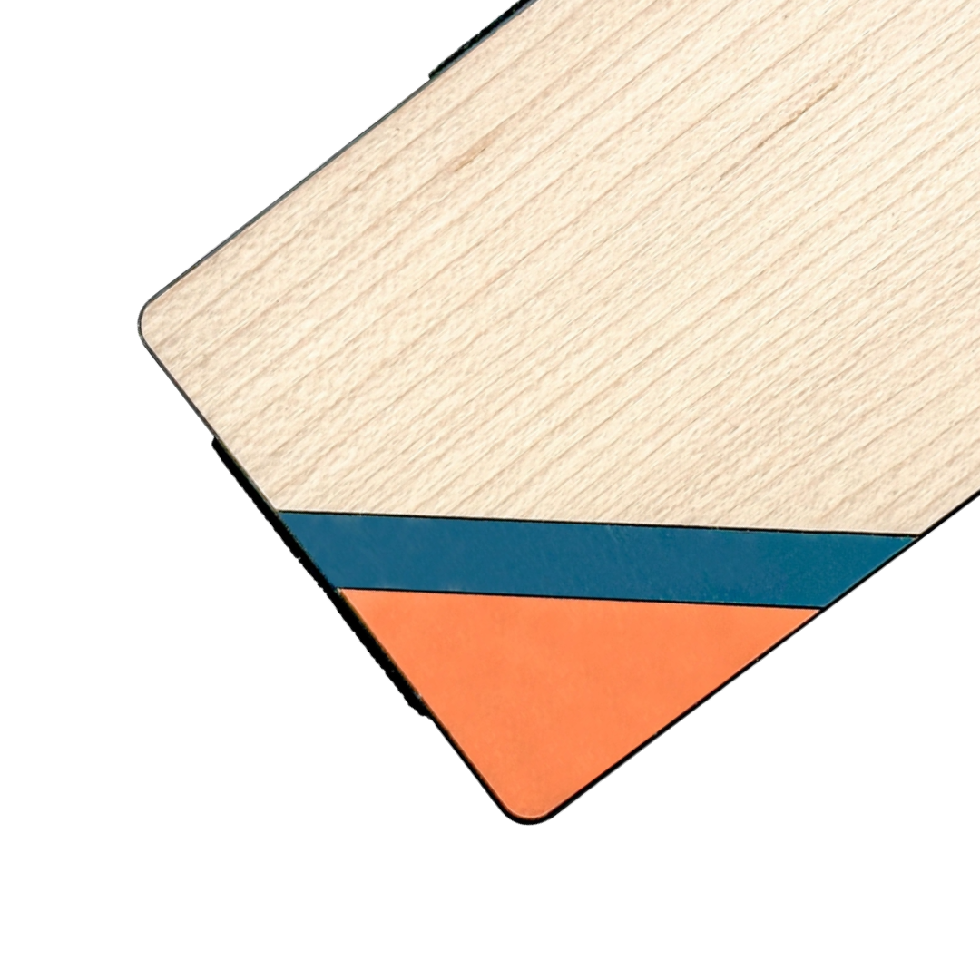 Corner Slice Wood Wallet - Orange