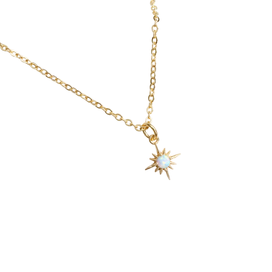 Celestial Opal Sunburst Necklace