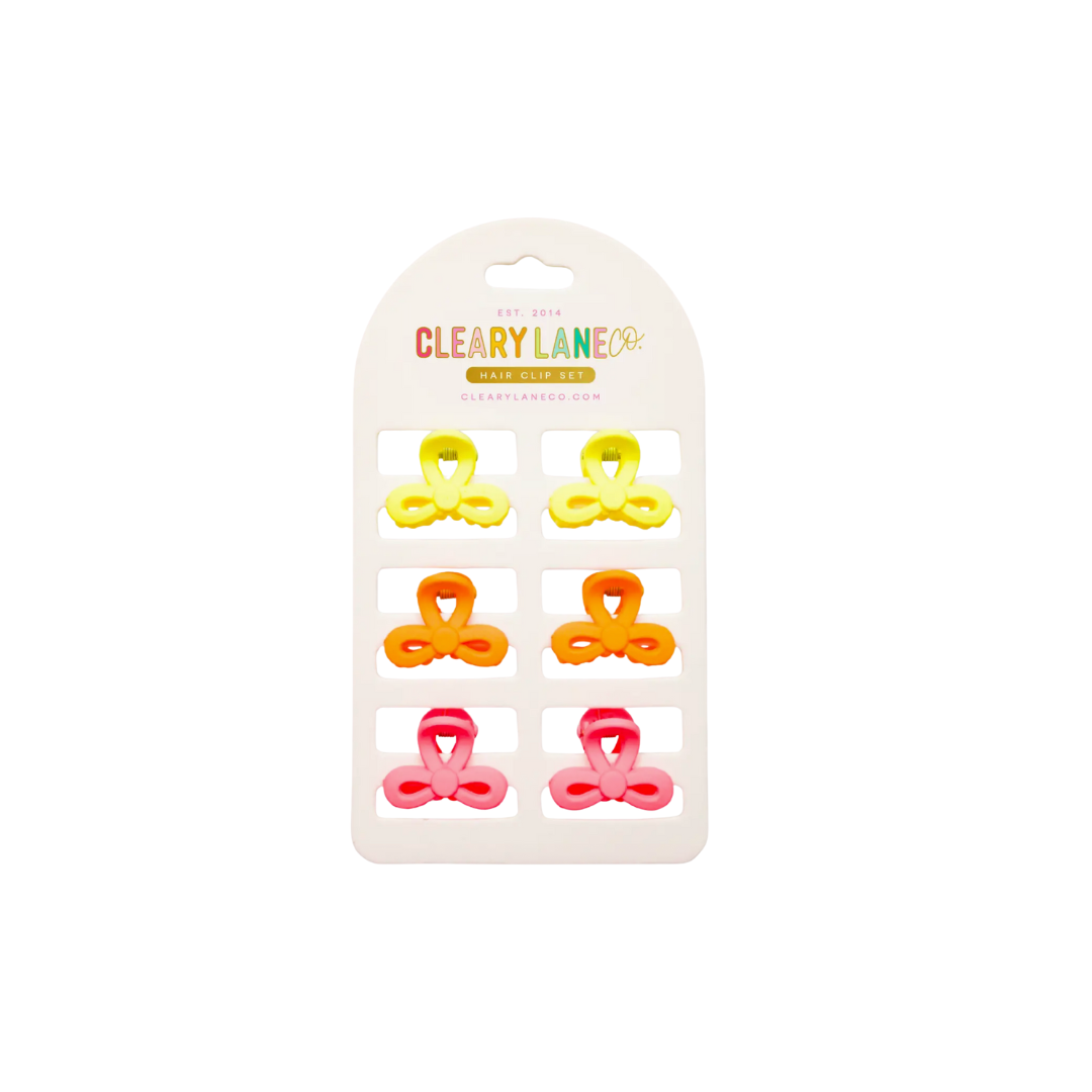Mini Hair Clip Set - Pink & Yellow