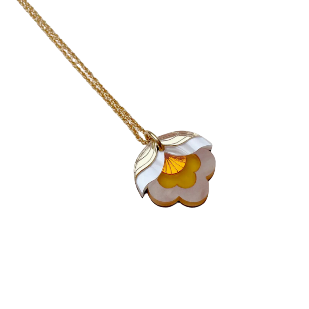 Sunshine Retro Flower Mini Pendant Necklace