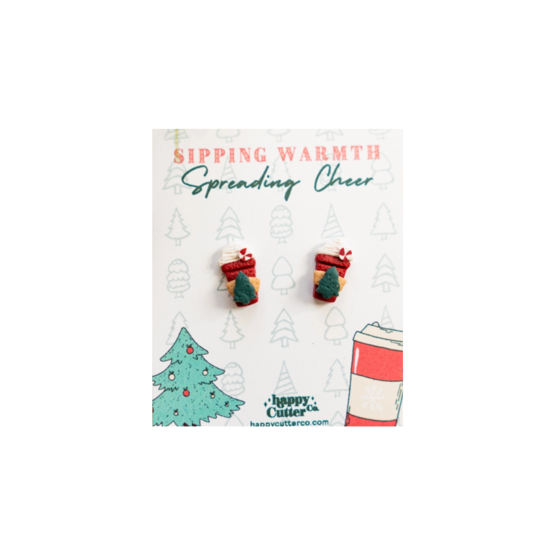 Peppermint Latte Stud Earrings