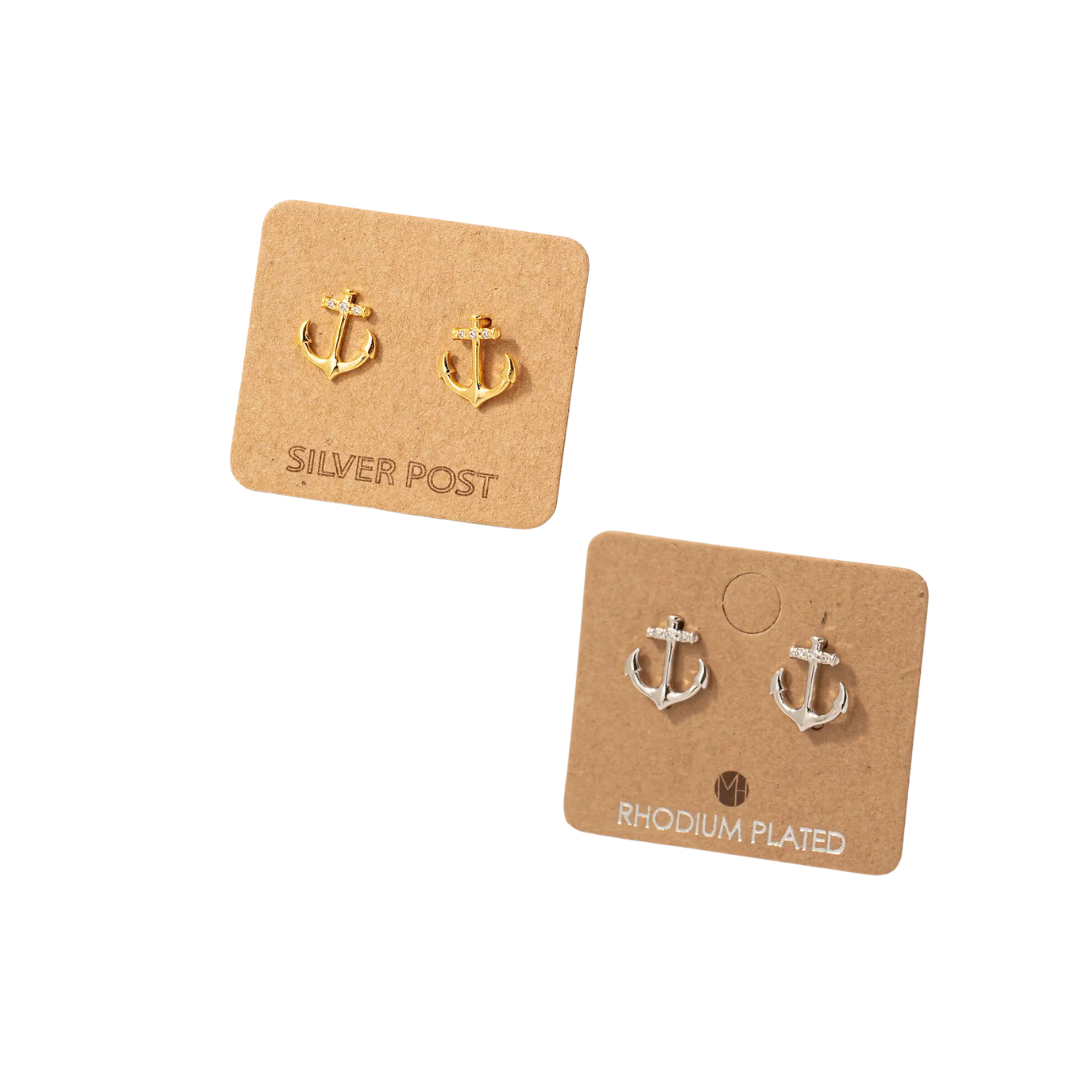 Mini Anchor Stud Earrings