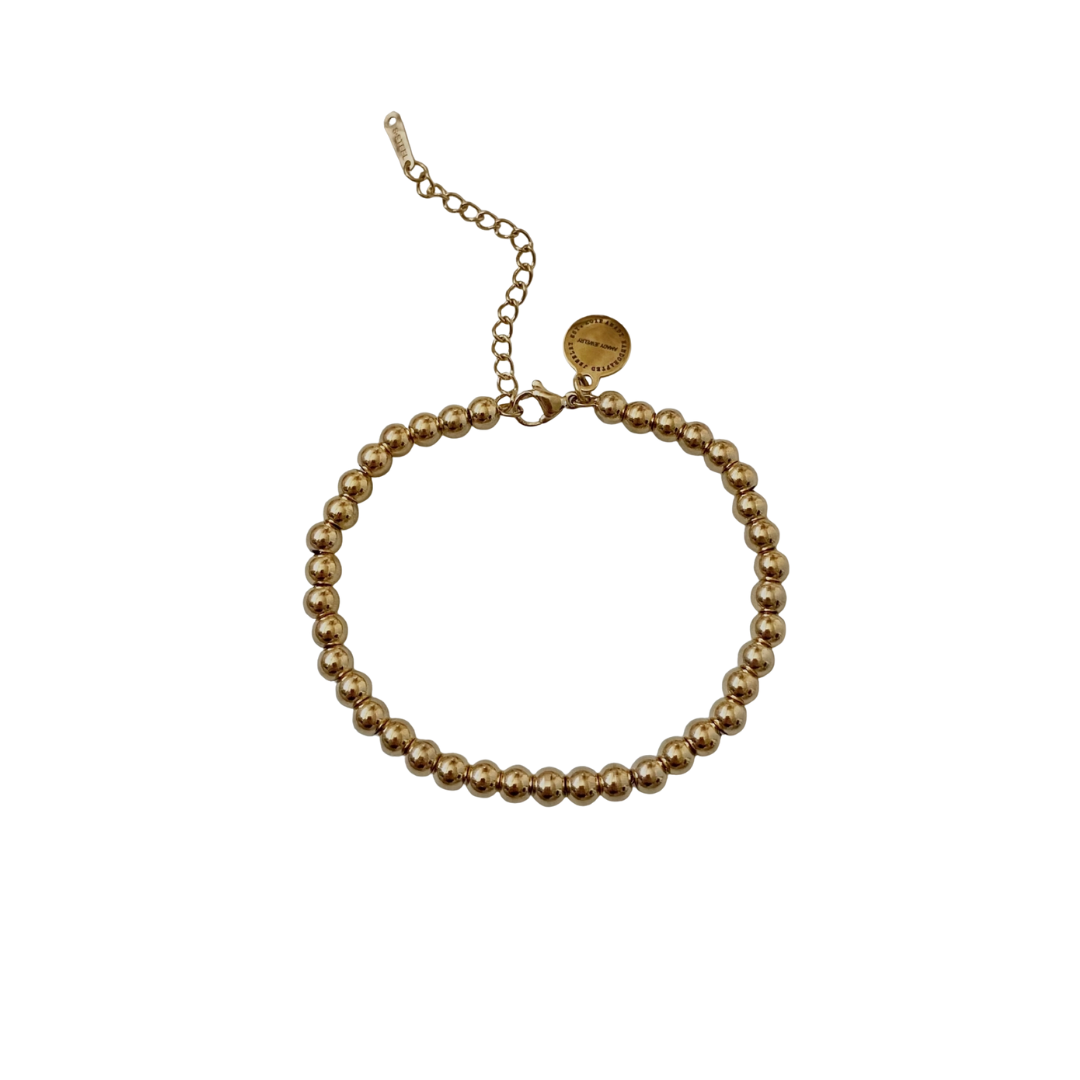 Gold Beaded Adjustable Bracelet