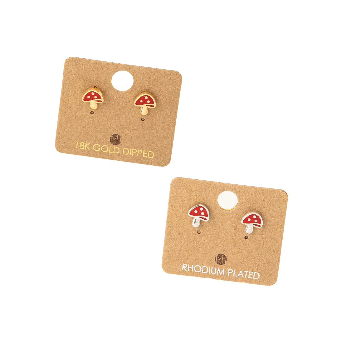 Mini Mushrooms Stud Earrings