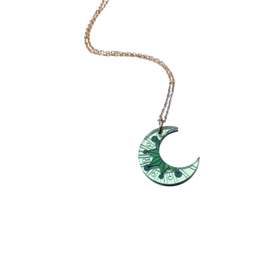 Aurora Moon Pendant Necklace