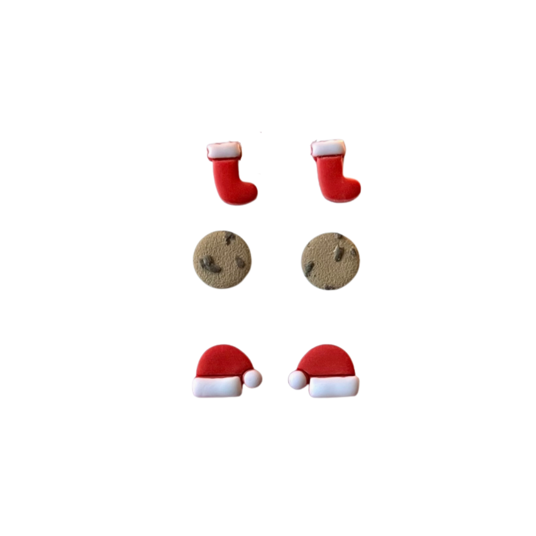 Christmas Stud Pack - Stocking / Cookie / Hat