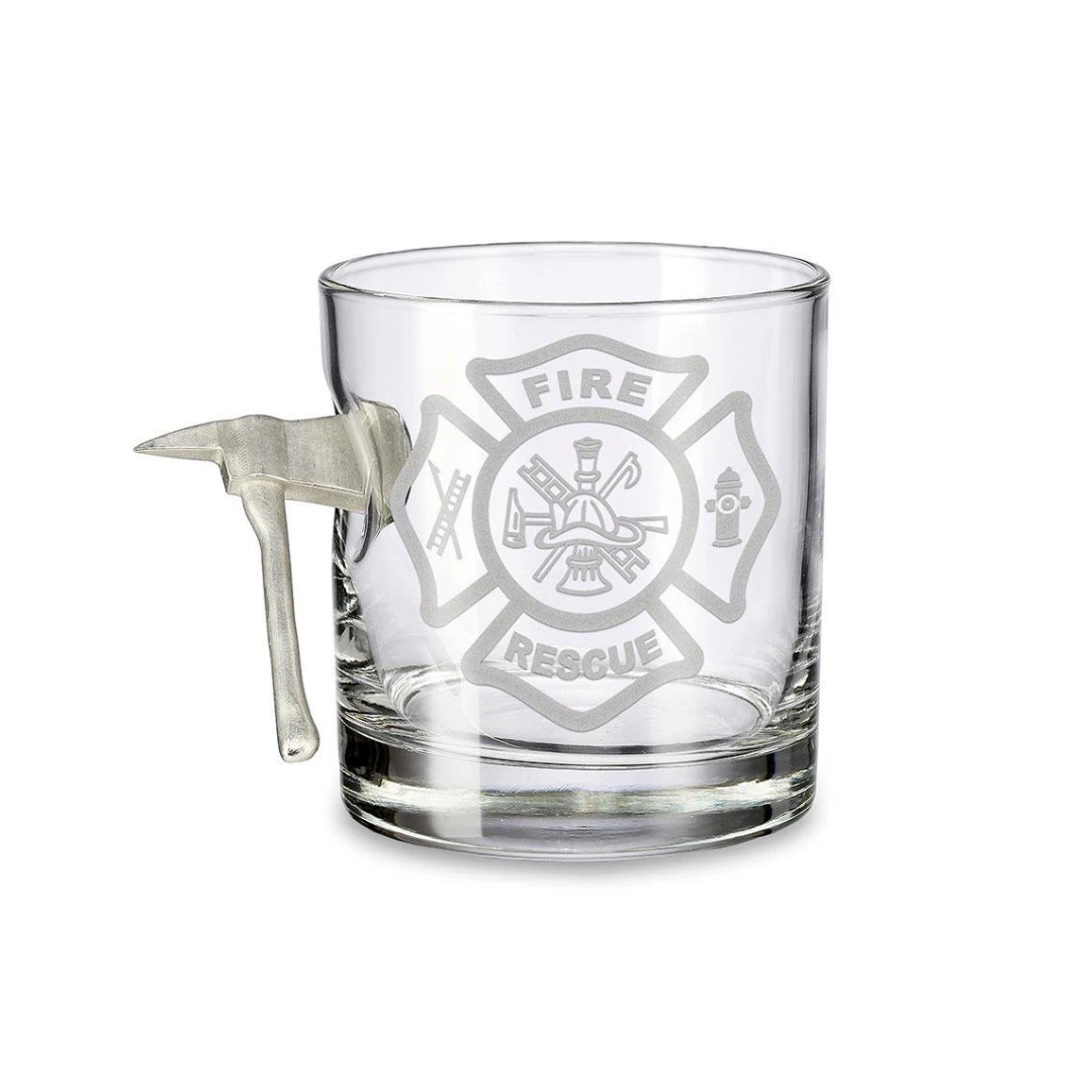 BenShot Fire Axe Rocks Glass - Maltese Cross
