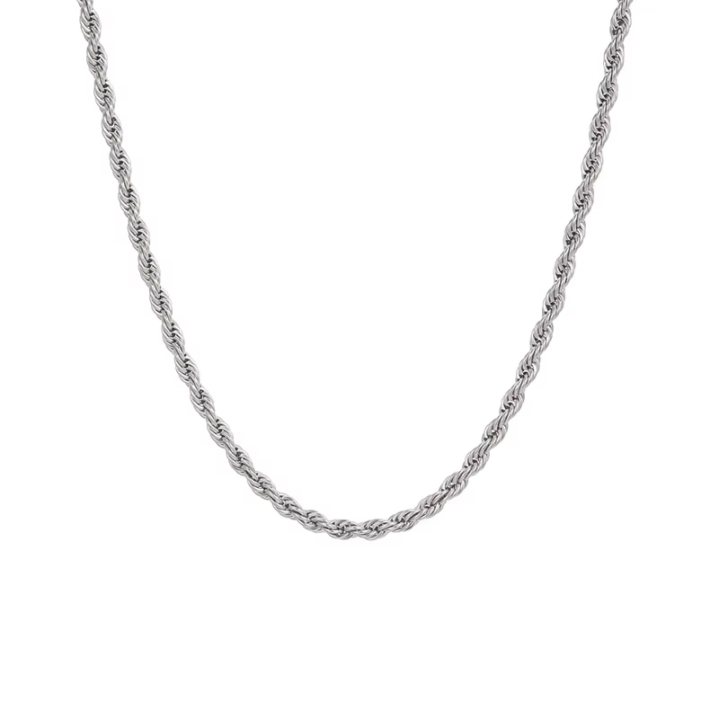 Starlette Classic Rope Chain Necklace in Silver
