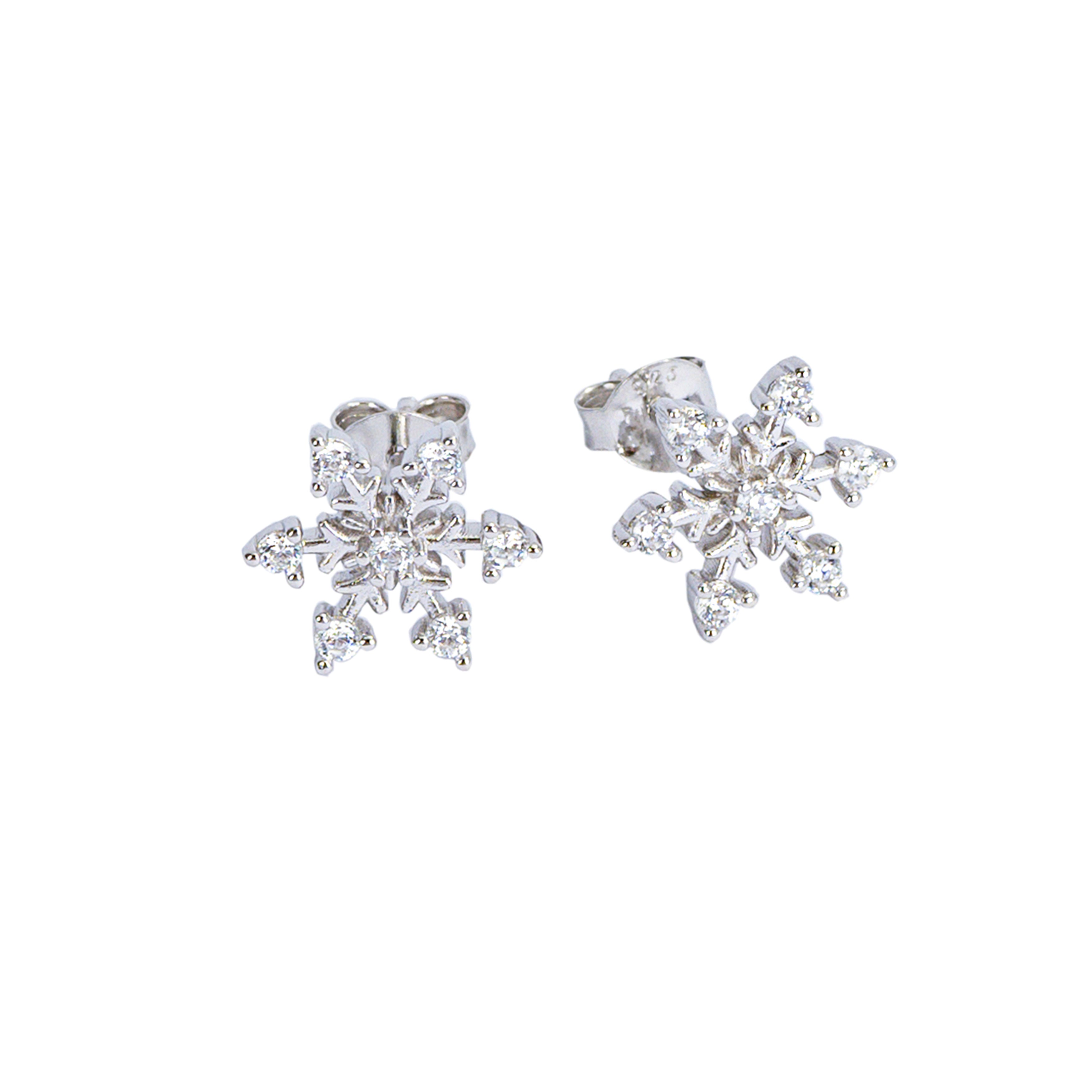 Starlette Snowflake Studs – Silver