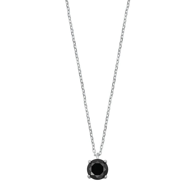 Starlette Black Brilliant Round Necklace