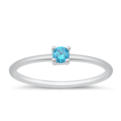 Starlette Blue Topaz Round Stackable Ring