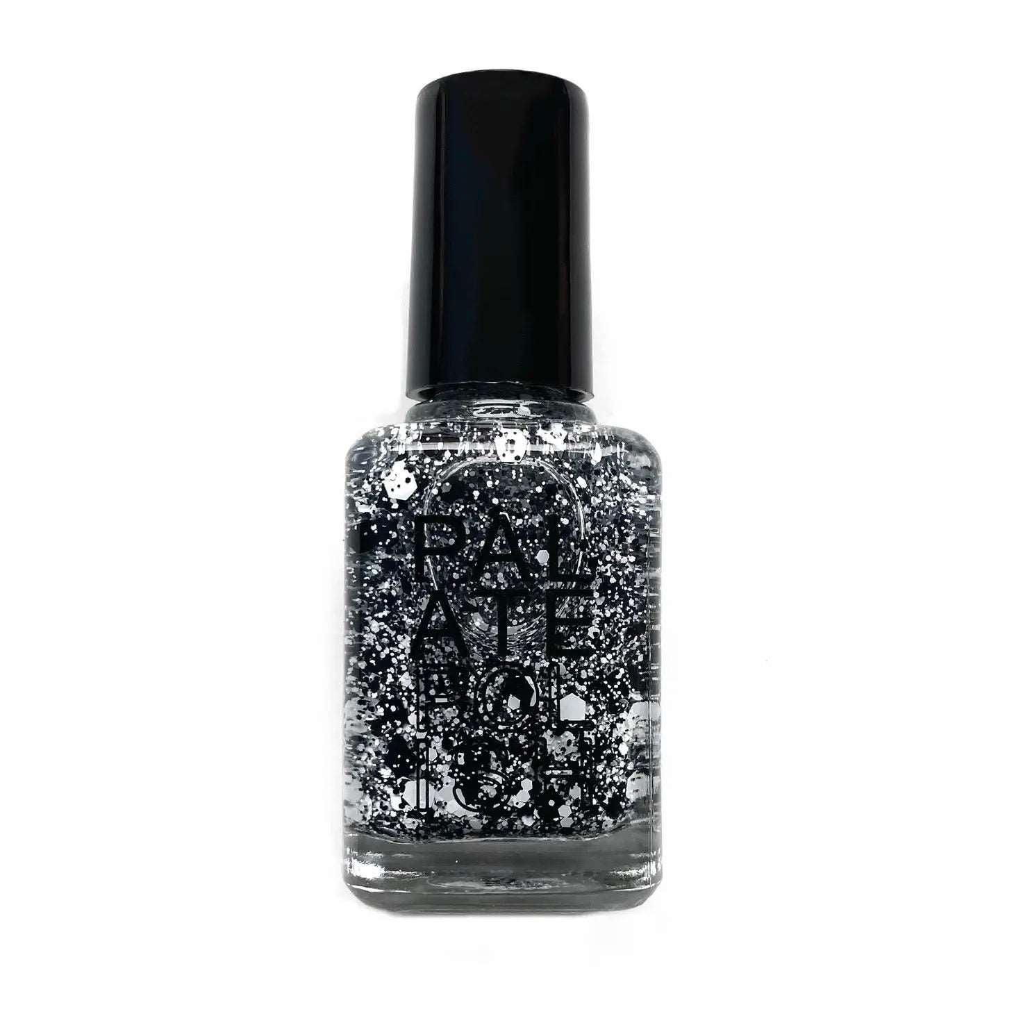 Black and Silver Cookies and Cream Glitter Nail Polish