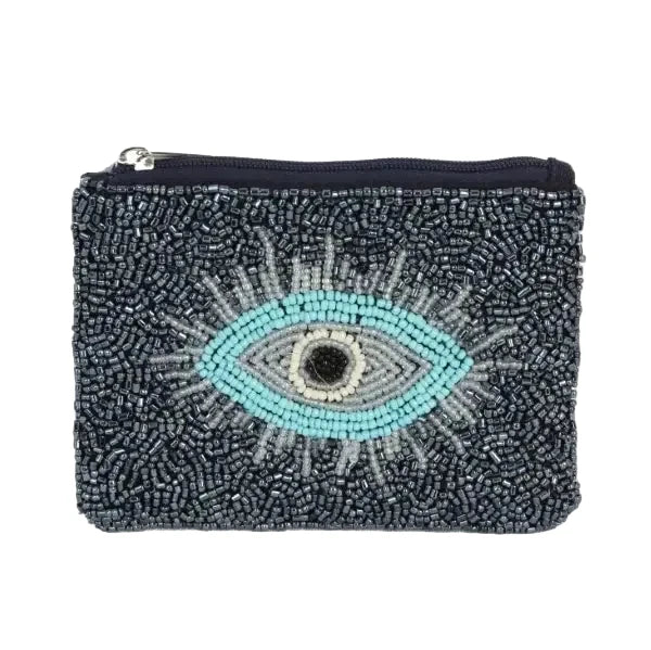 Evil Eye Beaded Coin Purse