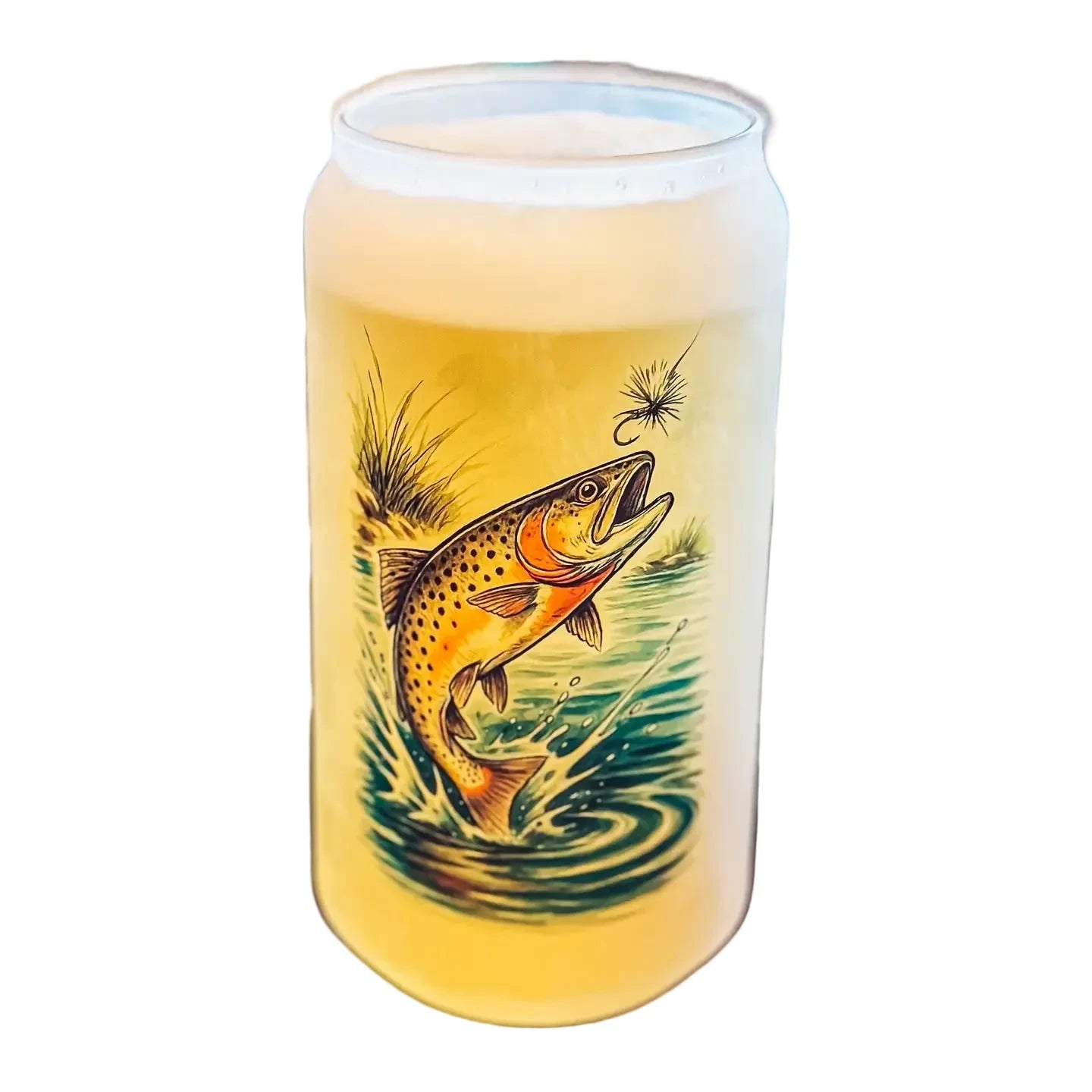 Rise and Strike Brownie Frosted Can Glass