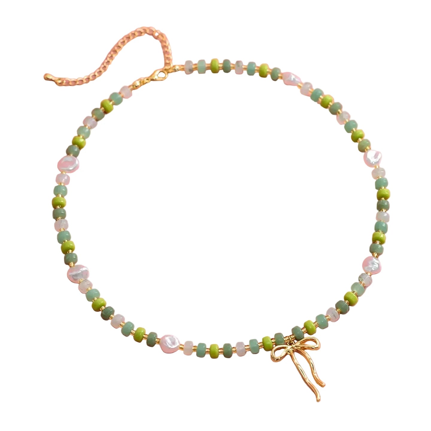 Pastel Crush Coquette Bow Necklace - Green