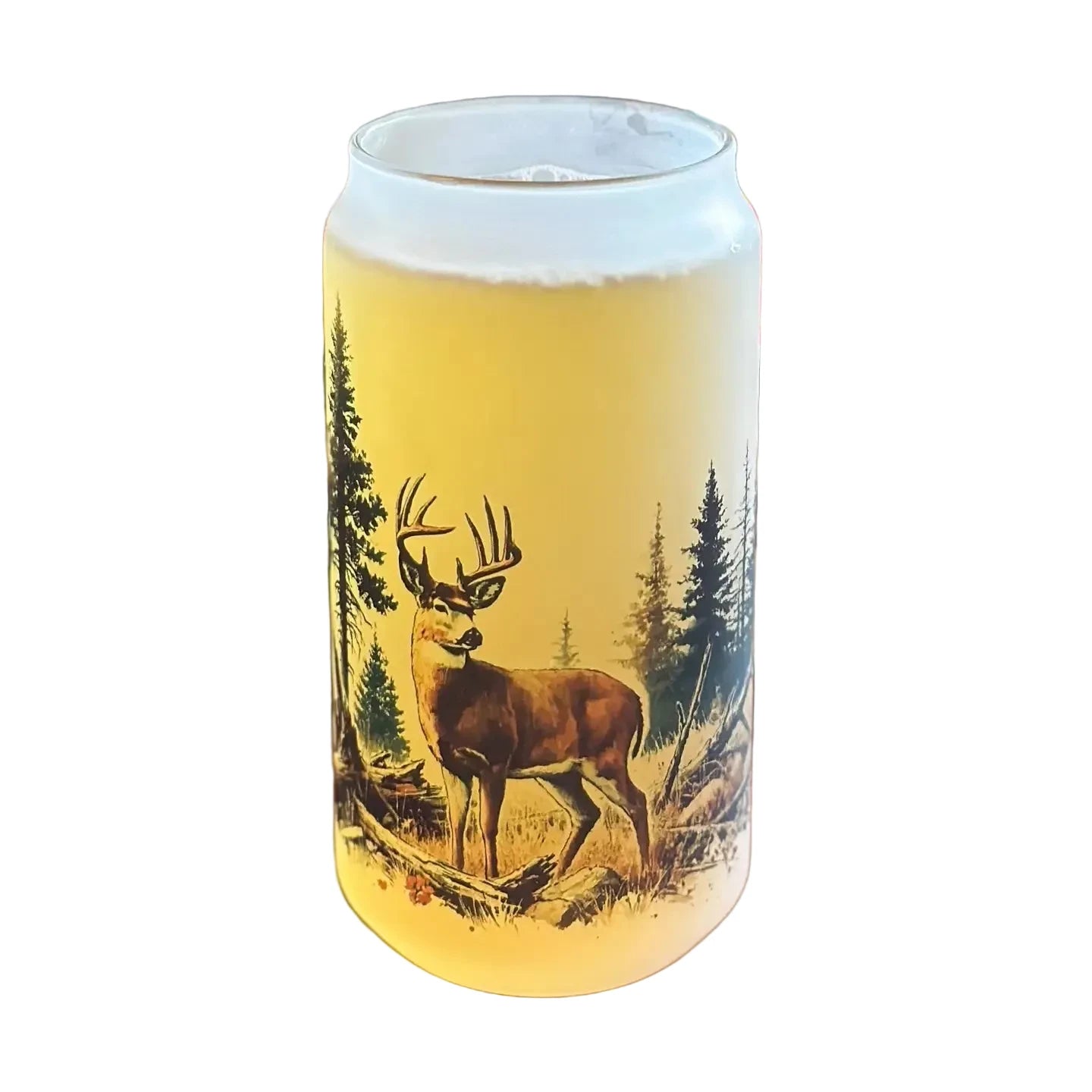 The Buck Stops Here Frosted Can Glass