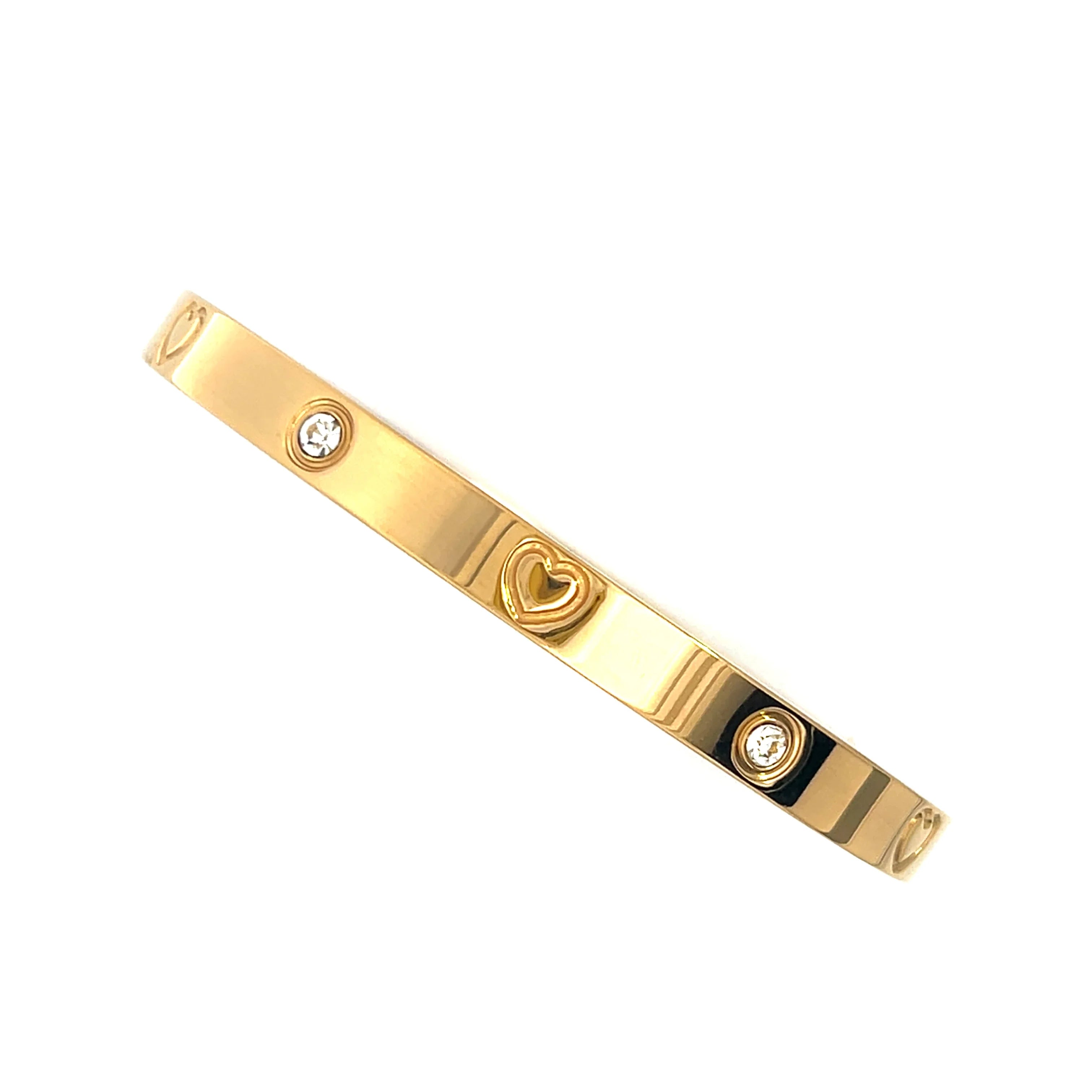 Stacked Cuff Bracelet - Heart Cutout Design