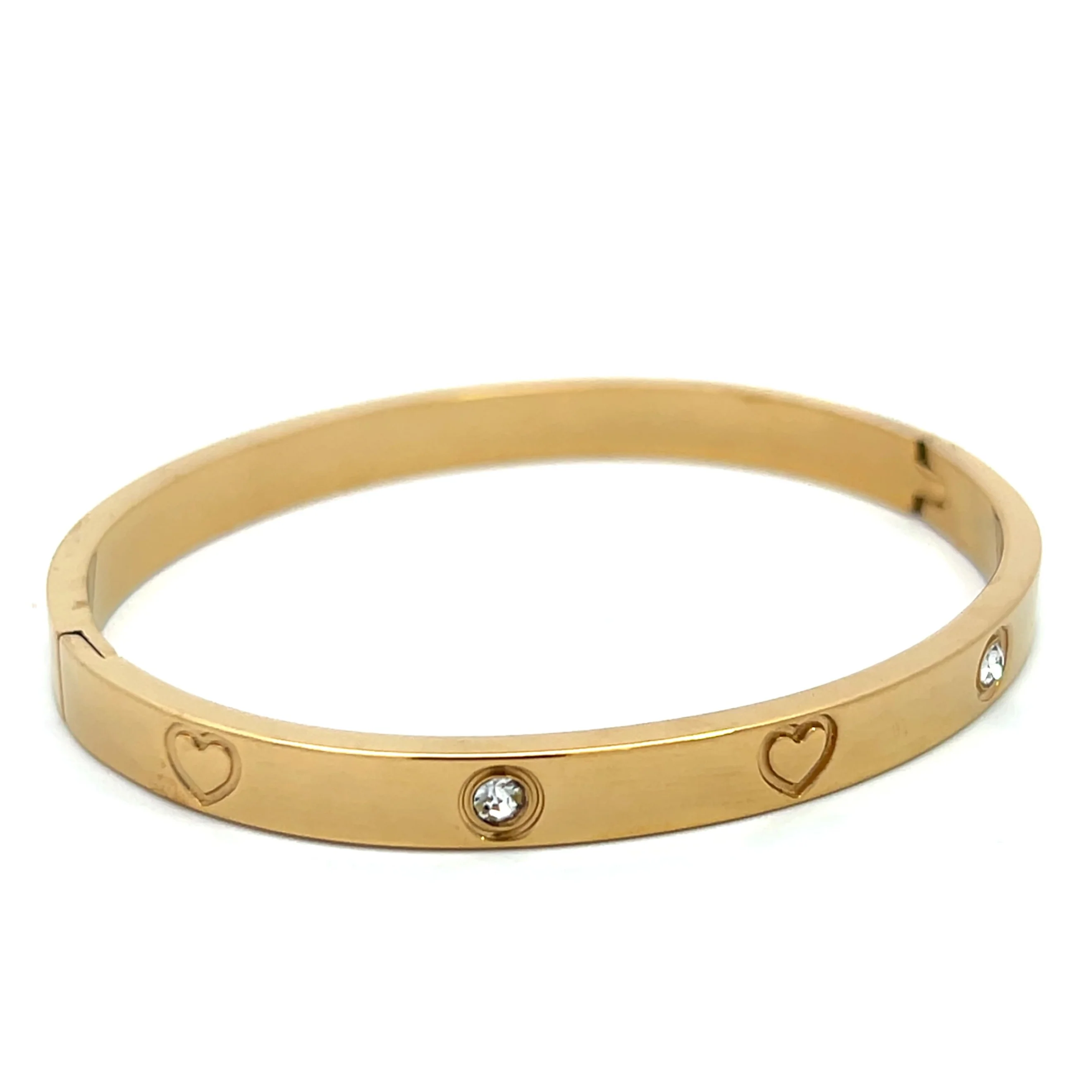 Stacked Cuff Bracelet - Heart Cutout Design