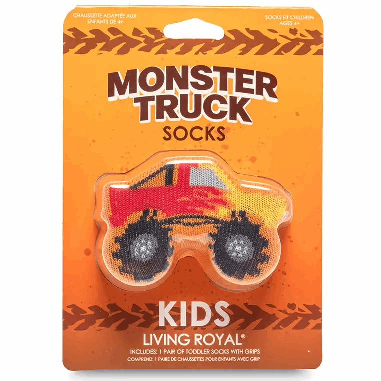 Kids 3D Packaged Crew Socks - Monster Truck