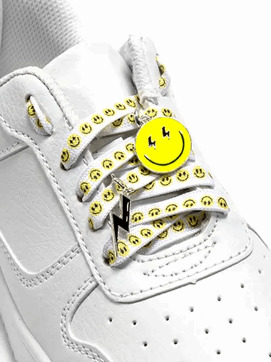 Shoelaces With Charms - Lightening Bolt Eye Smiley