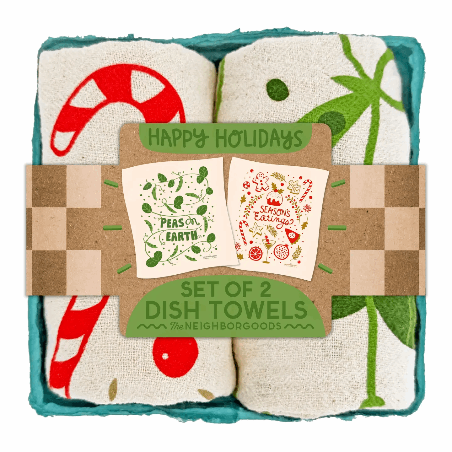 Peas on Earth - Holiday Tea Towel Set of 2
