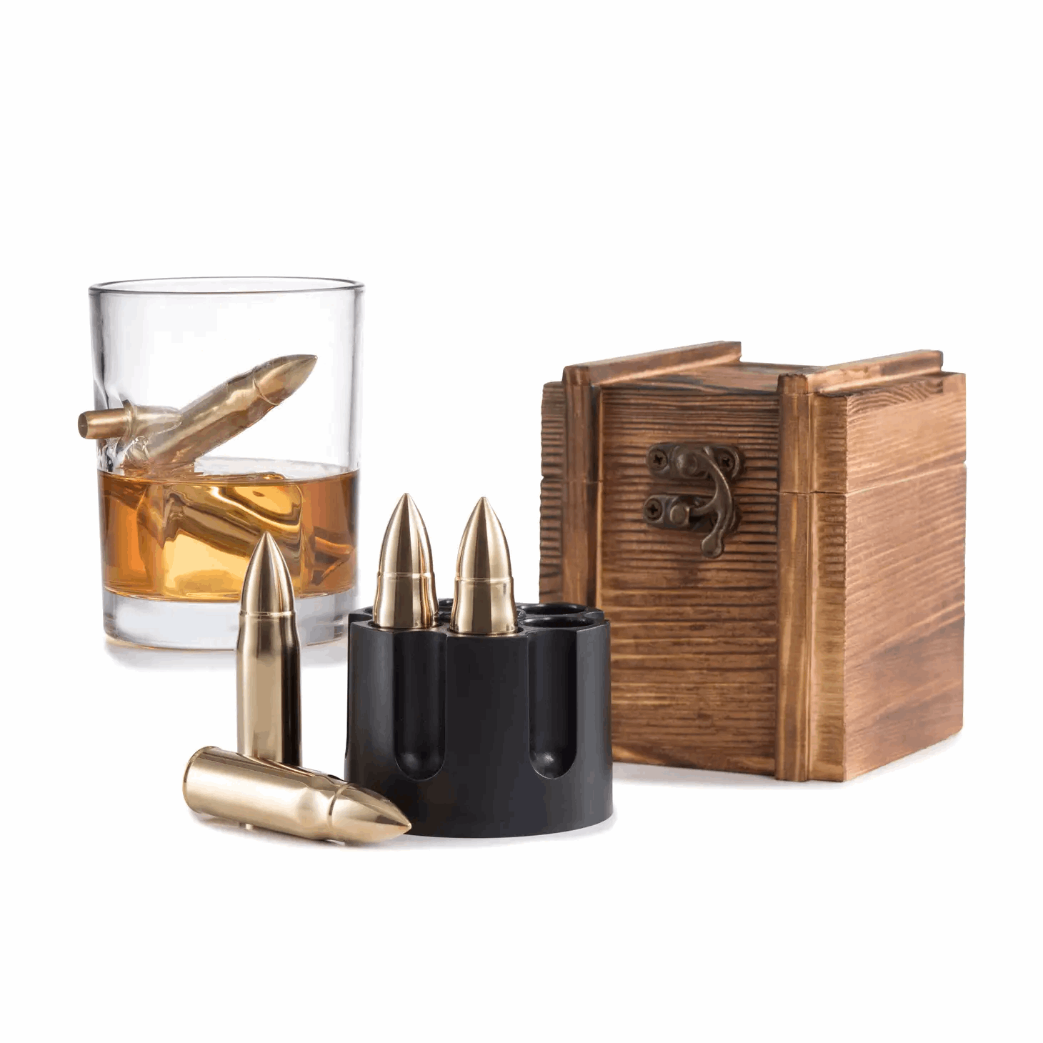 Rusty's Mens on Main | Whiskey Chilling Bullets in Wooden Case – Main ...