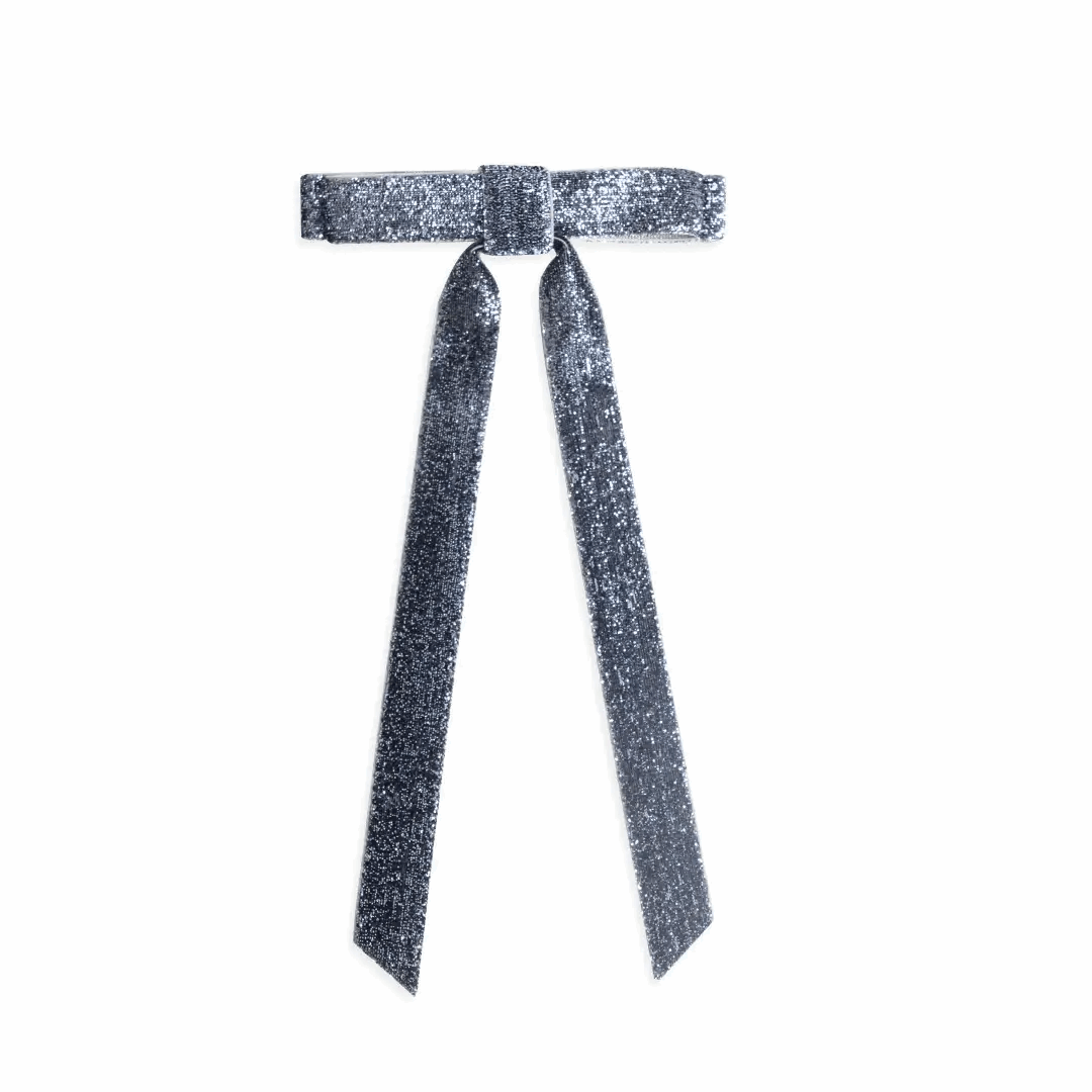 Shimmer Skinny Bow Barrette