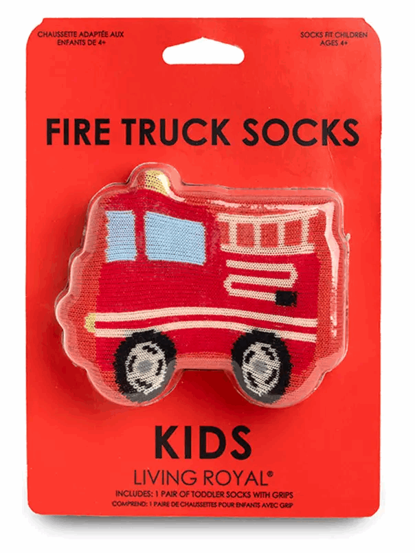 Kids 3D Packaged Crew Socks - Firetruck
